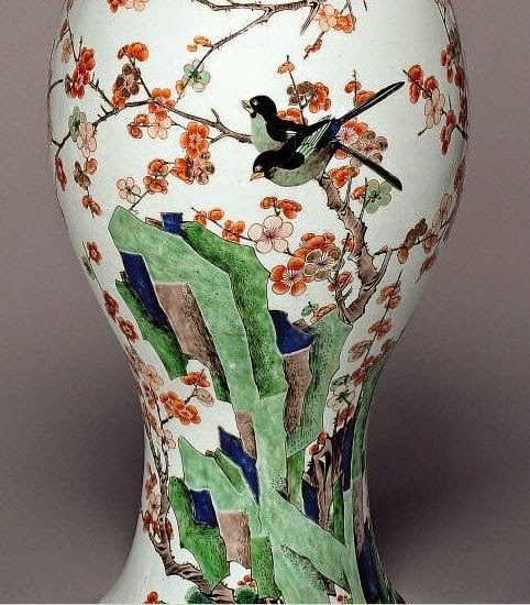 Kangxi Vase Detail of Enamels