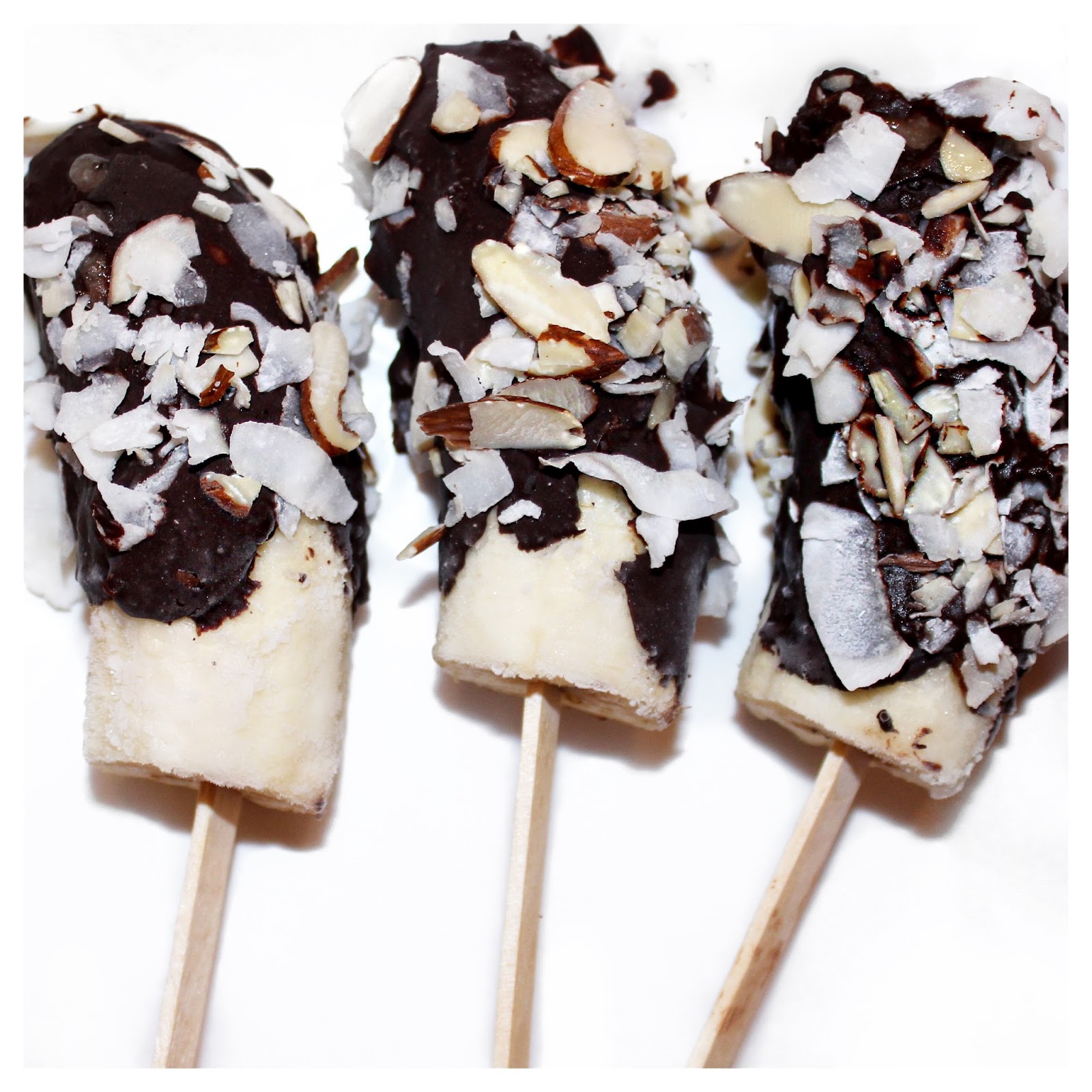 Beauty and Bananas Chocolate Covered Banana Ice Cream Pops FoodieFriday