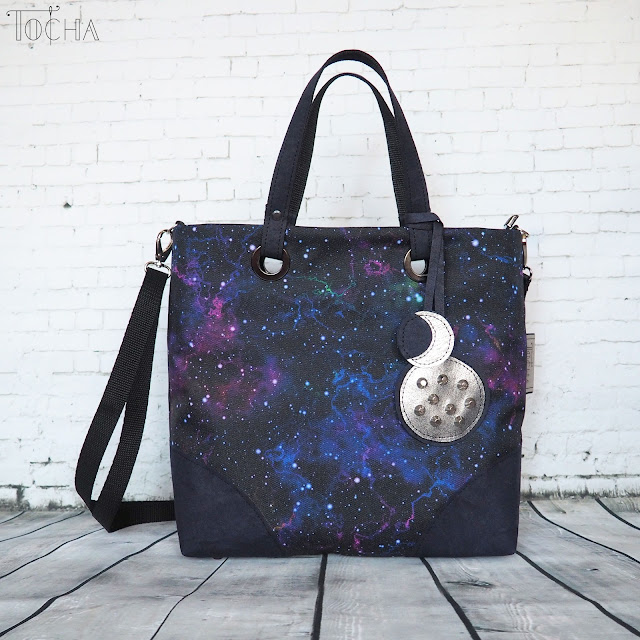 galaxy, moon, #innywymiarszycia, Washpapa, charms, cross-body bag, messenger bag, handbag, waterproof, washable paper, kraft paper, 