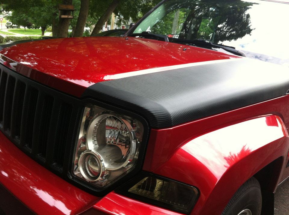 K Custom Car Wraps Jeep Accents wrapped in 3M carbon fiber