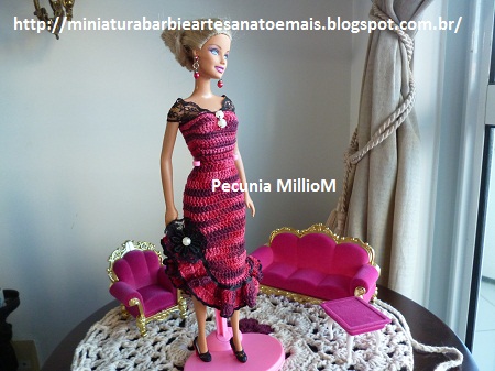 Vestido de Croche e Sapatinhos Com Renda Para Barbie Criados Por Pecunia MillioM 3