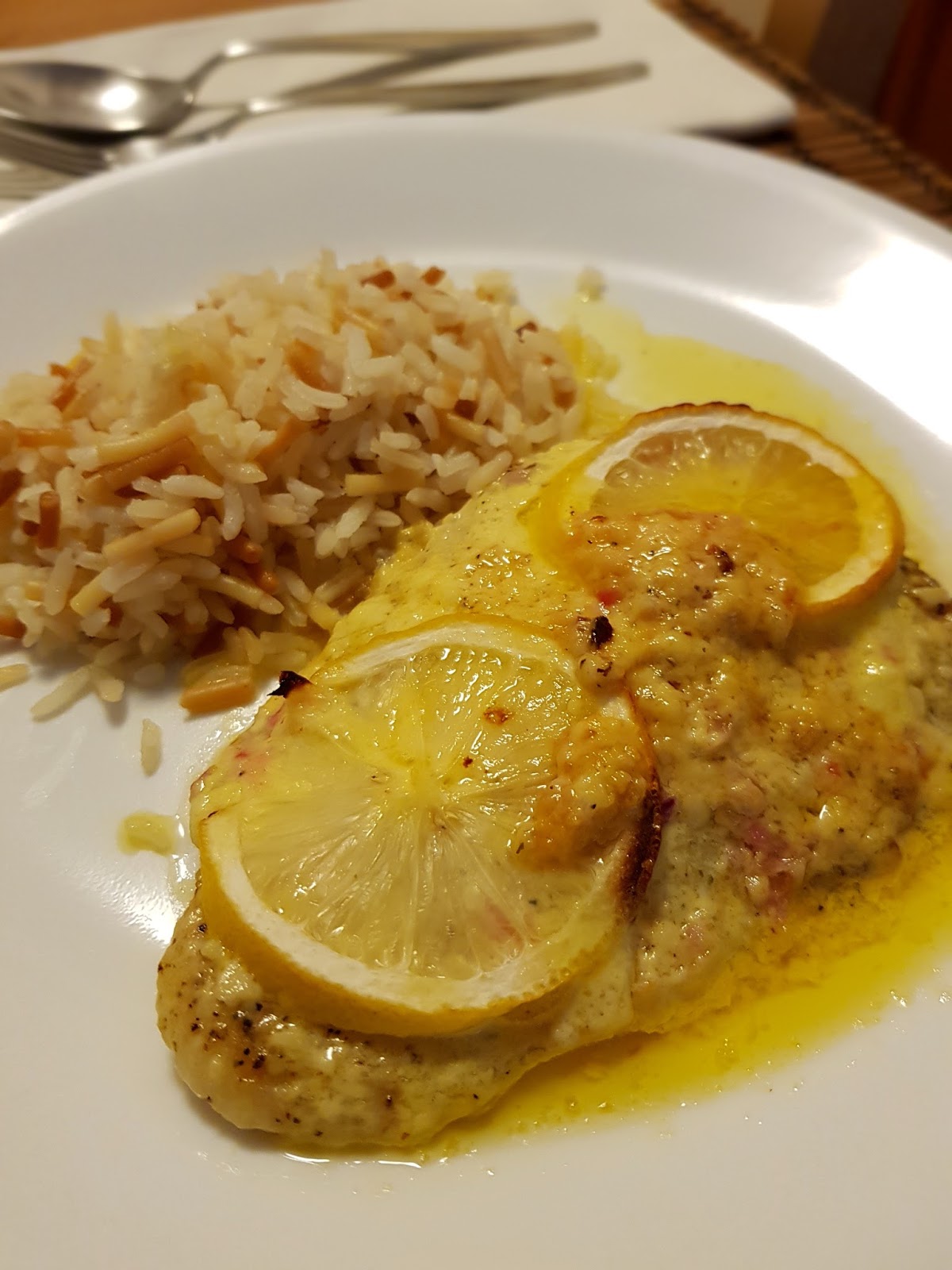 Hani's Kitchen: Baked Fish with Lemon Creamy Sauce