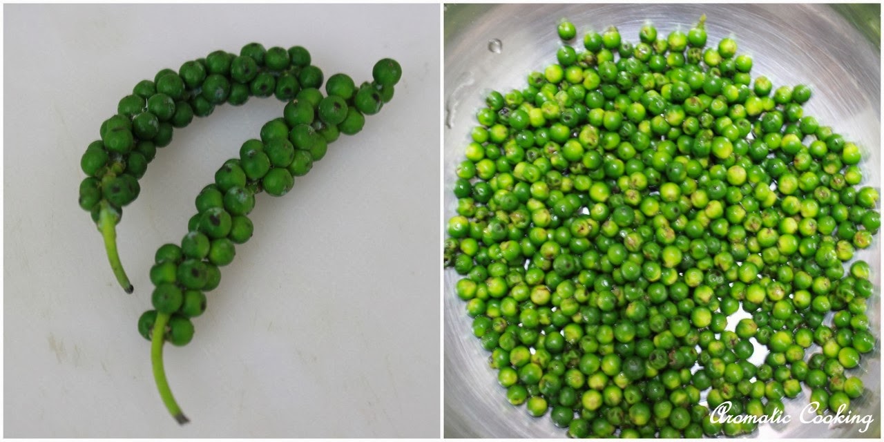 Aromatic Cooking Kurumilagu (Fresh Green Peppercorns) Dal