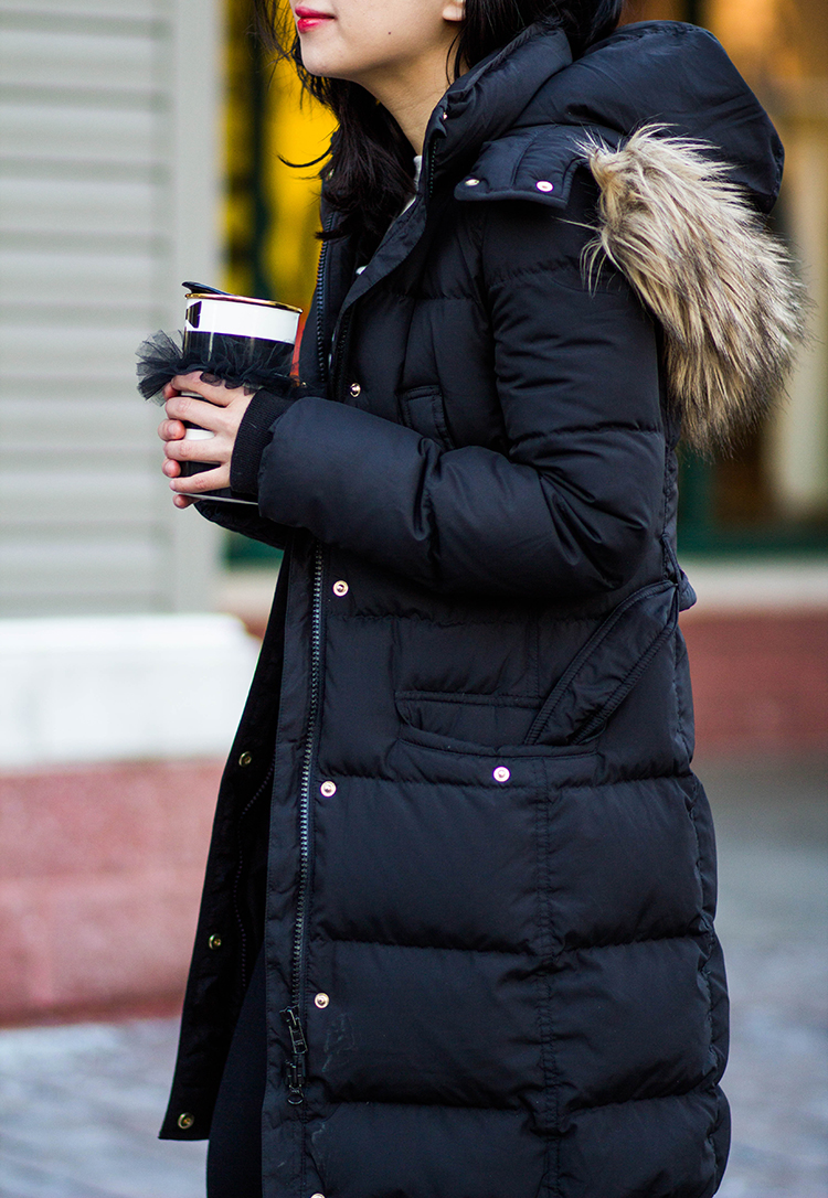 Corduroy Collar J Crew Black Quilted Jacket Stowe J Crew Womens