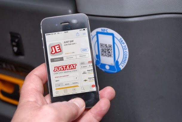 Just Eat's in-taxi app