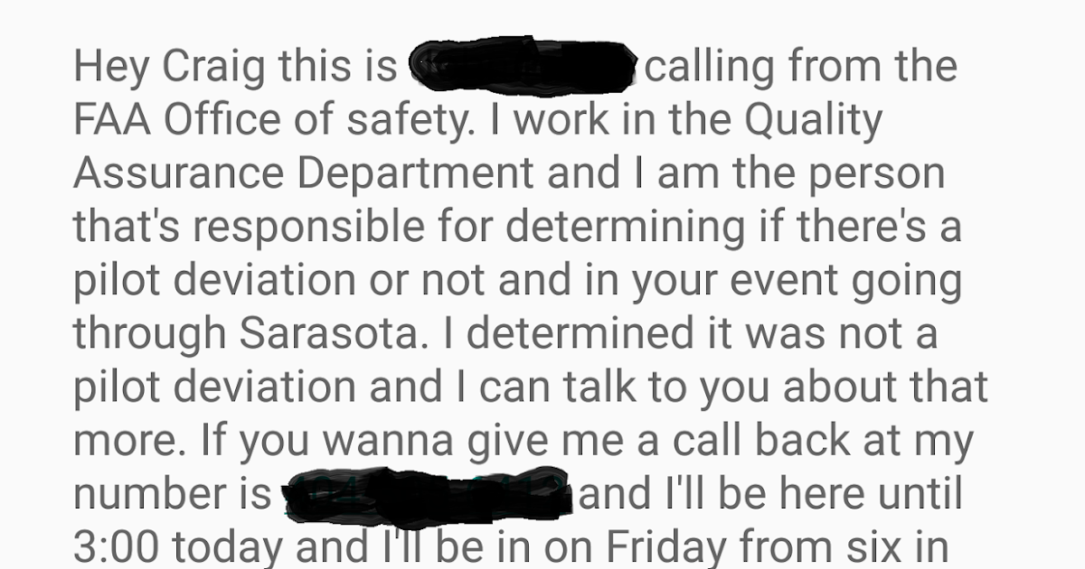 Flying N65995 No pilot deviation