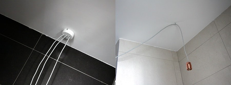 Diy, lámpara de cable textil