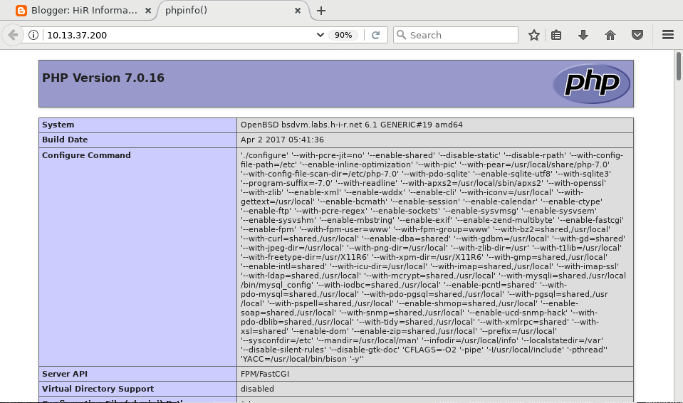 HiR Information Report: PHP/MySQL on OpenBSD's relayd-based httpd