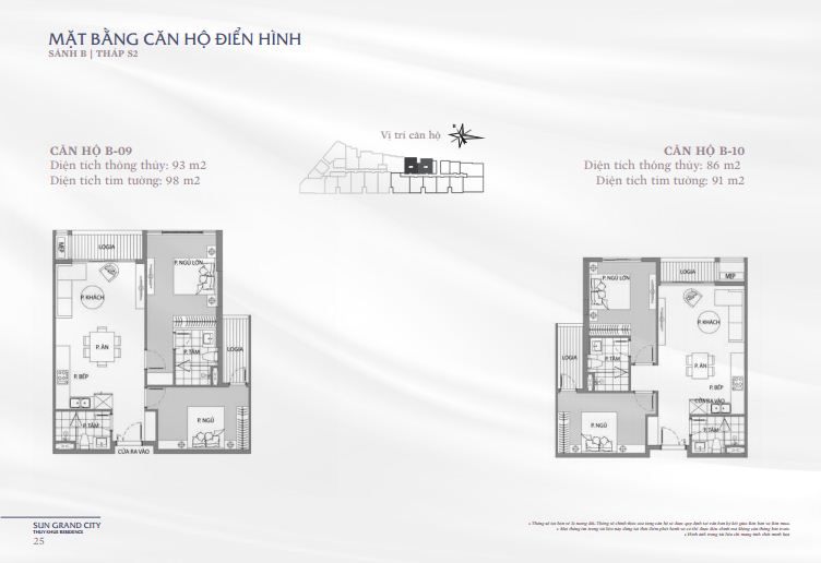 Chi tiết mặt bằng căn hộ Sun Grand City Chi tiết mặt bằng căn hộ Sun Grand City