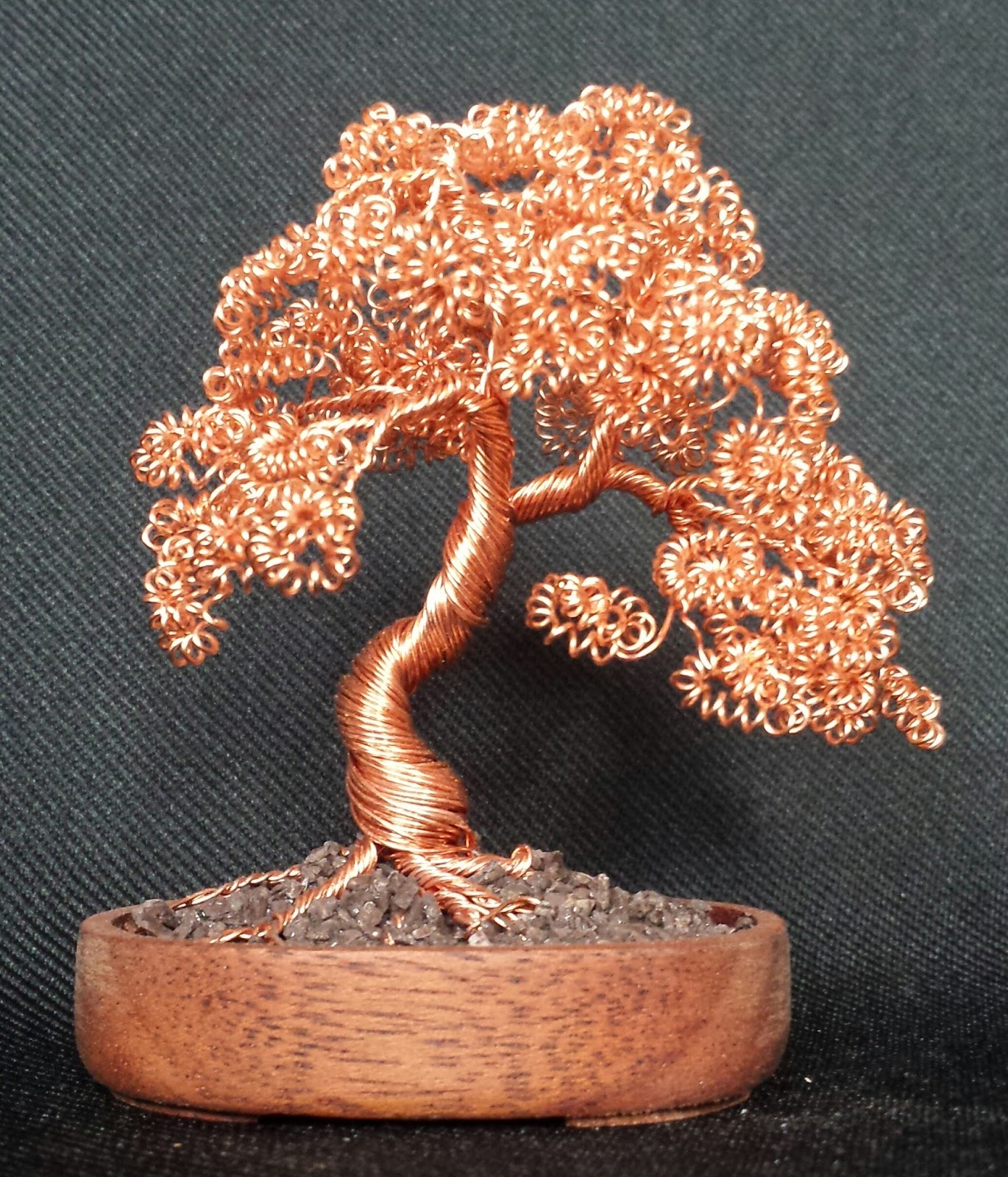 Green Dragon Bonsai Wire Bonsai Sculptures by Mark Kennerley