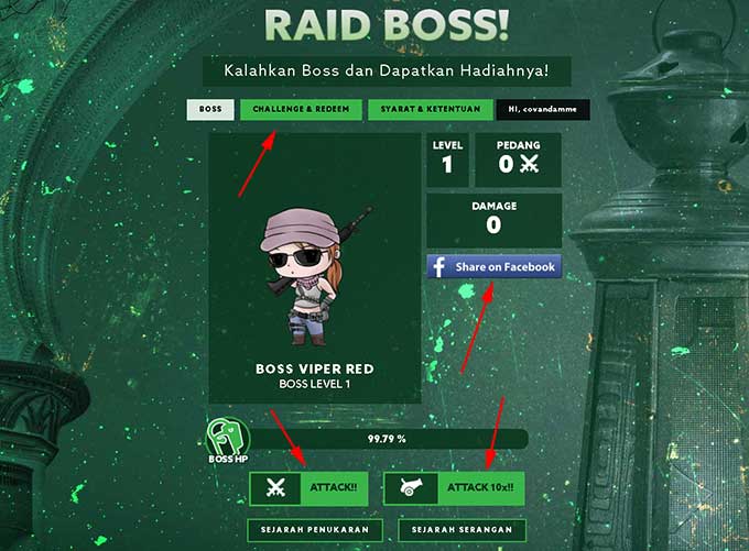 Event PB Garena New Raid Boss Cara Mengikuti dan Klaim Hadiah Event PB Garena New Raid Boss