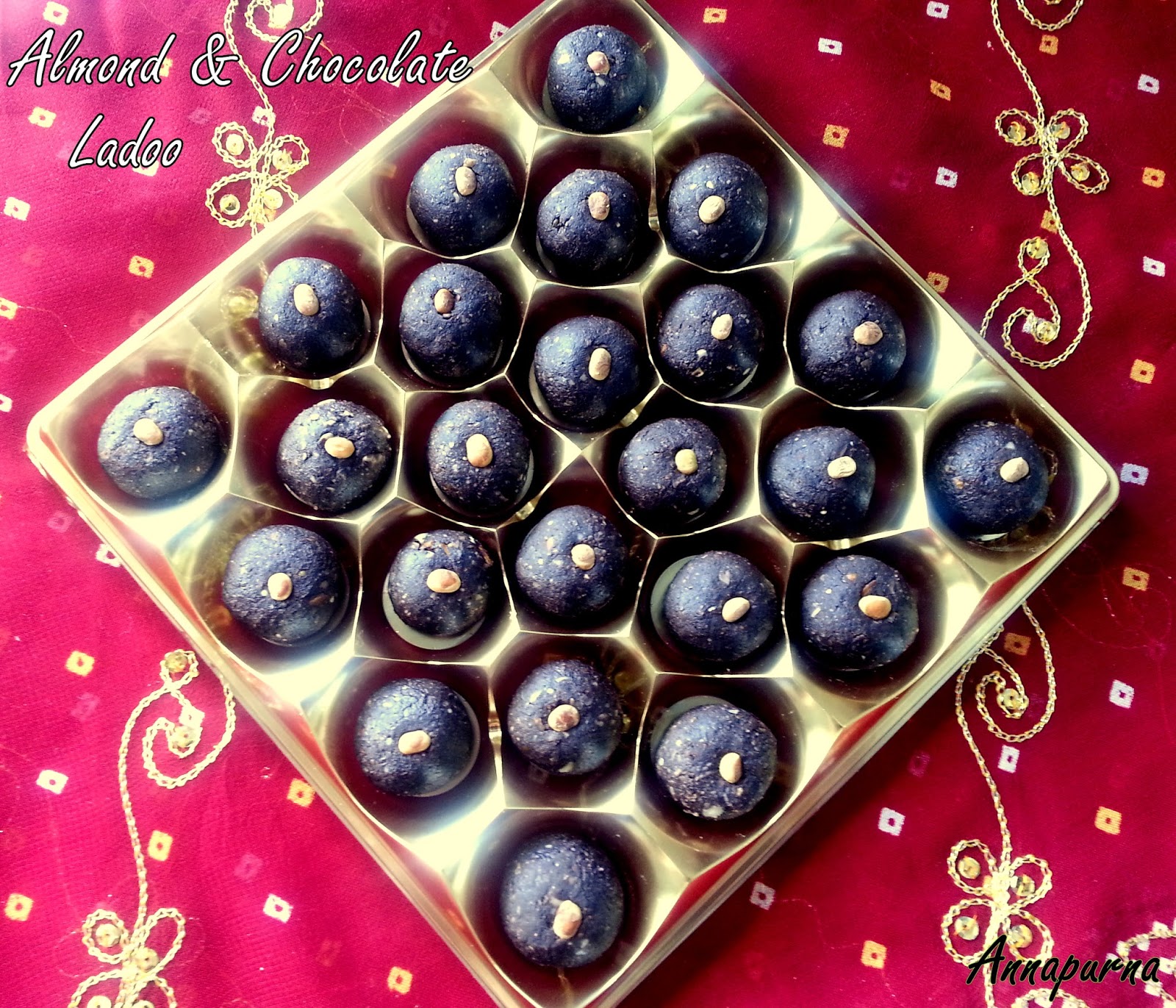 Annapurna Almond and Chocolate Ladoo / Healthy Kids Recipe / Diwali