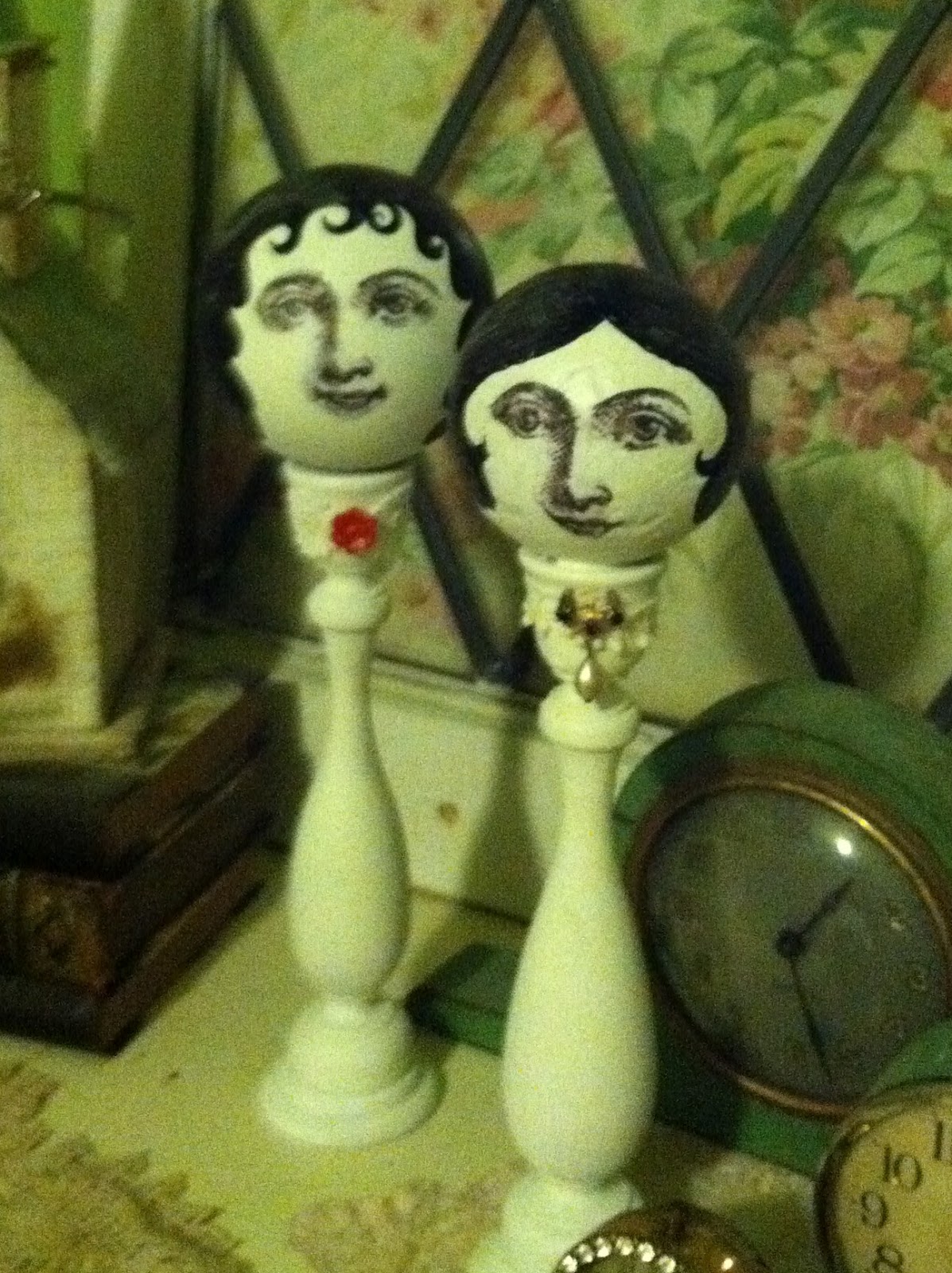 Pollyanna Reinvents "Antique Painted" Face Hat Stands