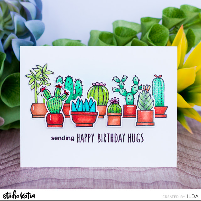 Cactus Hugs Card for Studio Katia Blog Hop by ilovedoingallthingscrafty.com 