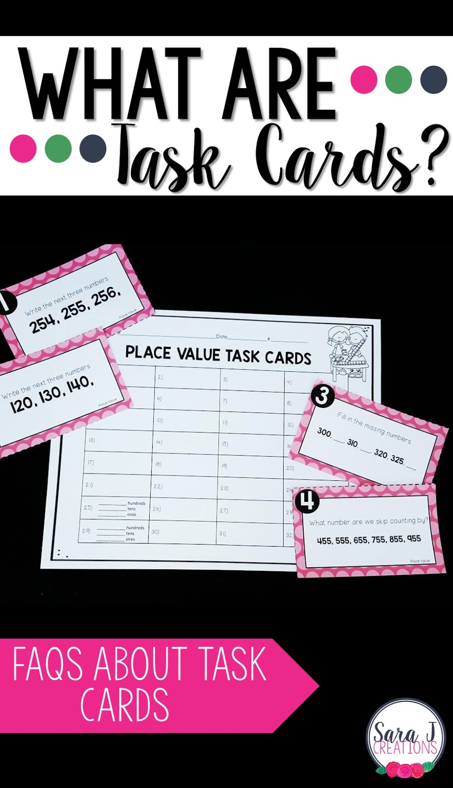 How to use task cards.  Frequently asked questions all about task cards.  Plus 2 free sets!
