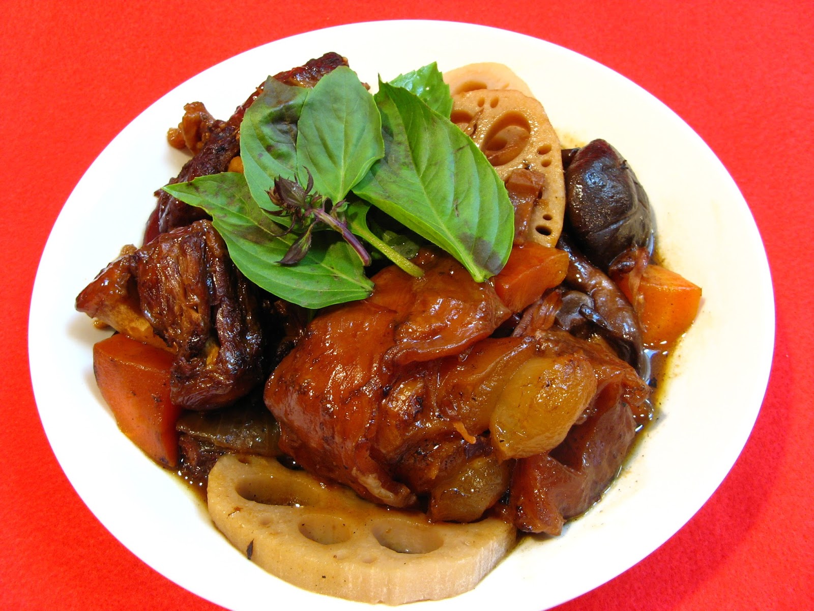 Duck Soup Easy Slow Cooker Spicy Basil Beef Ox Tail and Tendon Stew