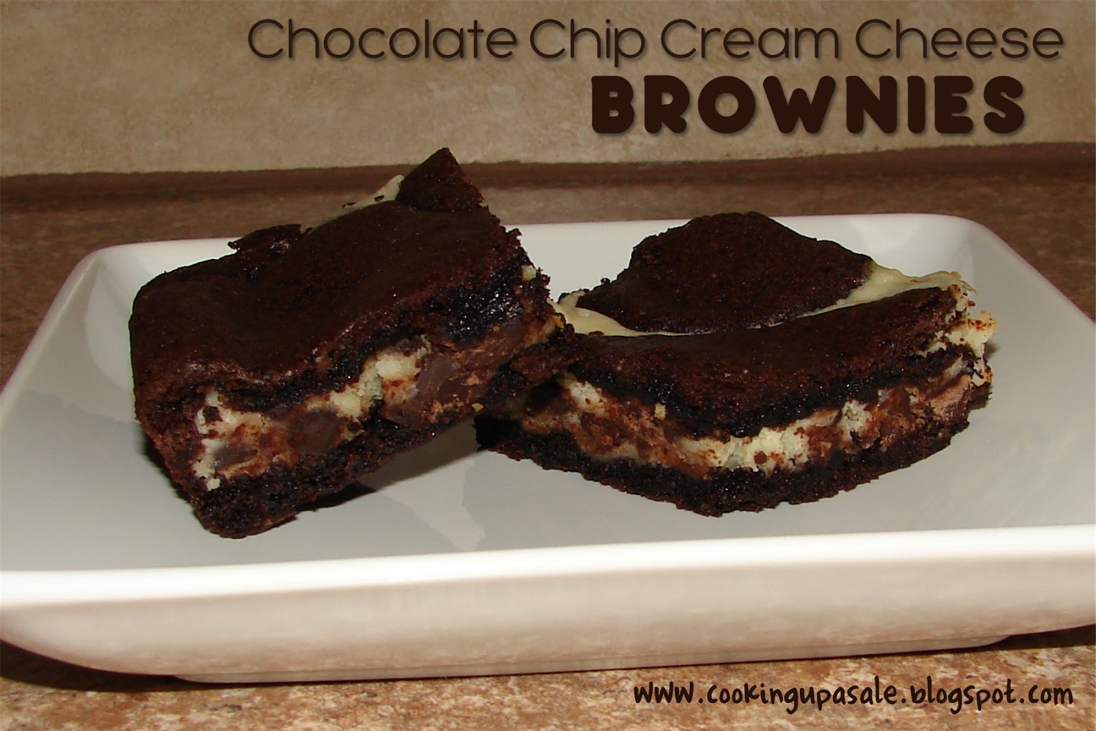 Cooking Up a Sale Chocolate Chip Cream Cheese Brownies