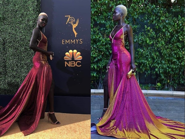 Dark Skinned Model Nyakim Gatwech Turns Heads At 2018 Emmys ~ Dnb Stories