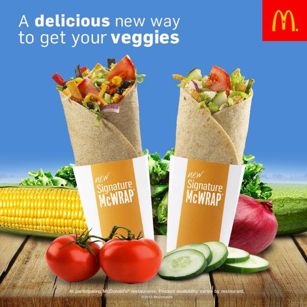 Around the World McDonald's Canada New Veggie Wraps Brand Eating