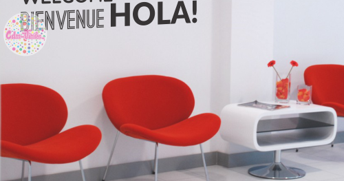 VINILO DECORATIVO BIENVENIDOS OFICINA SALA CONSULTORIO - W30h | CDM