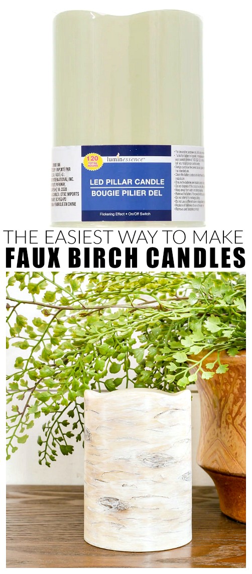 How to make faux birch candles
