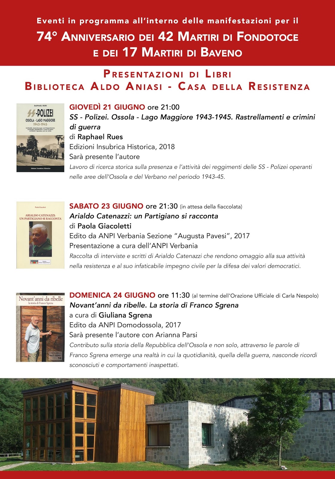 ANPI Barona. Milano. Biblioteca Aldo Aniasi Casa della Resistenza...