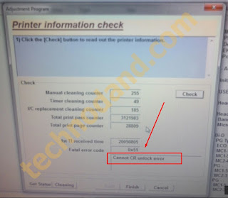 Printer Epson 1390 General Error "Cannot CR Unlock Error" Printer Epson 1390 General Error "Cannot CR Unlock Error"