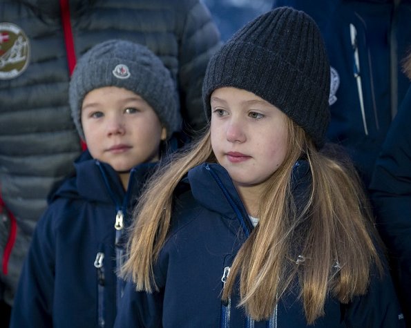 Prince Christian, Princess Isabella, Prince Vincent and Princess Josephine in Verbier