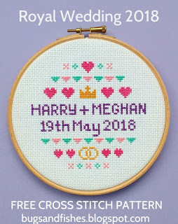 Free Cross Stitch Pattern to celebrate Harry & Meghan's Royal Wedding, May 2018 Royal Wedding Cross Stitch Pattern