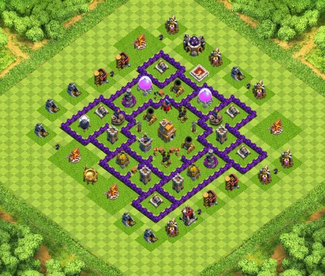 War/Trophy Base Town Hall 7 Designs with Air Sweeper Clash Of Clans
