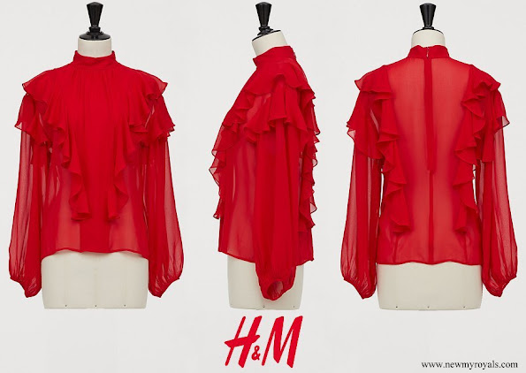Crown Princess Victoria wore H&M Silk Chiffon Blouse