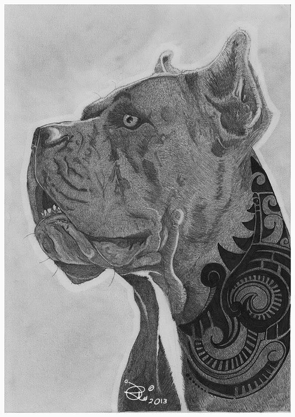 Тату кане корсо эскиз