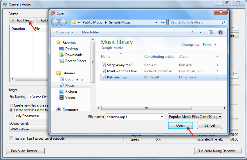 Setelah anda klik convert akan muncul tampilanseperti dibawah ini, langsung pilih file audio