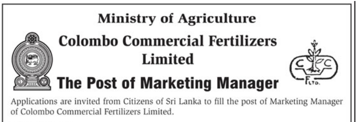 Vacancy - Marketing Manager - Ministry of Agriculture