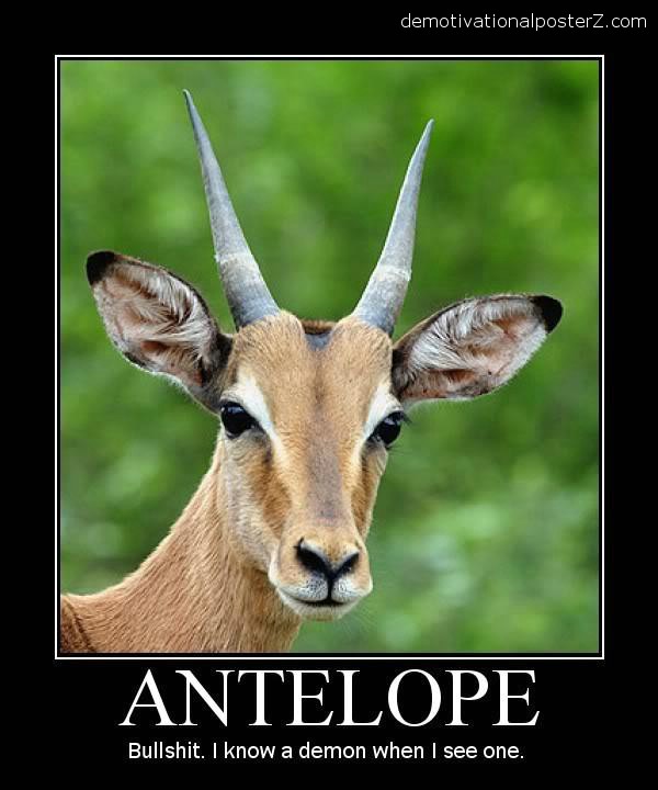 african antelope demon horns demotivator