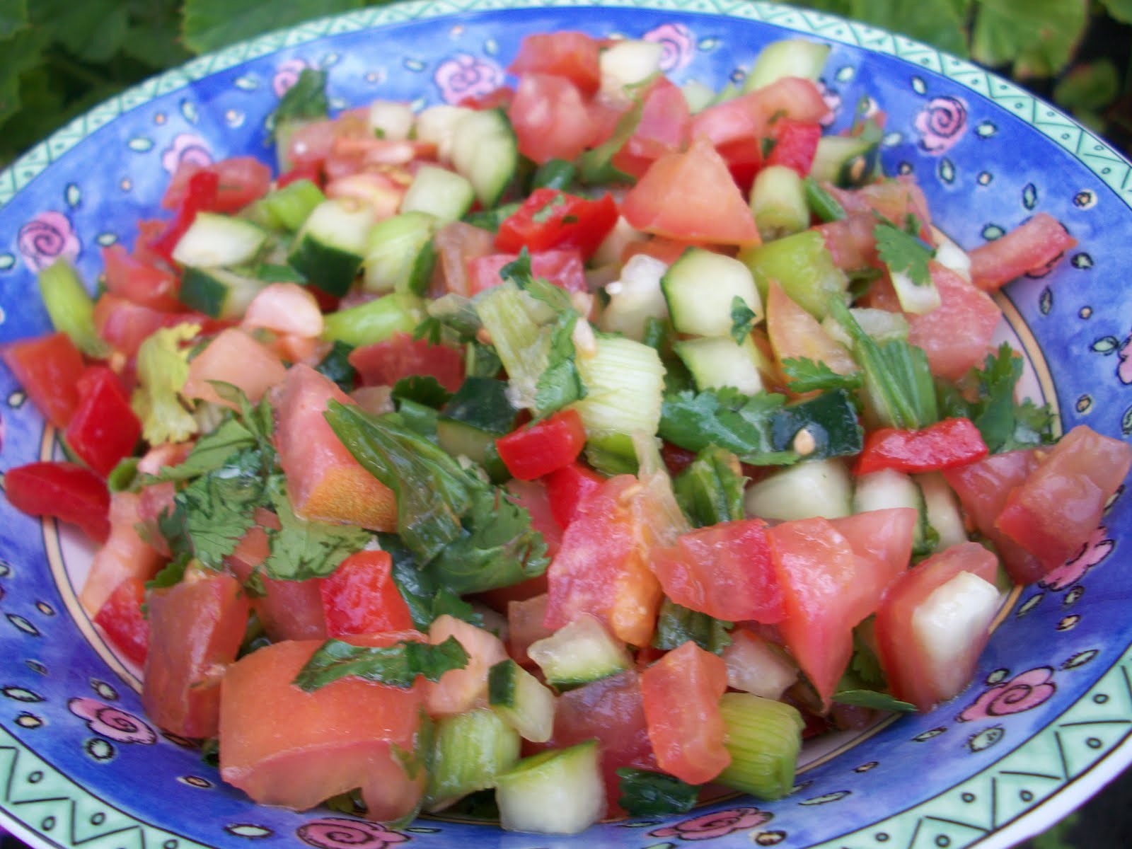 Pomegranates and Zaatar Tunisian Tomato,Bell Pepper & Cucumber Salad