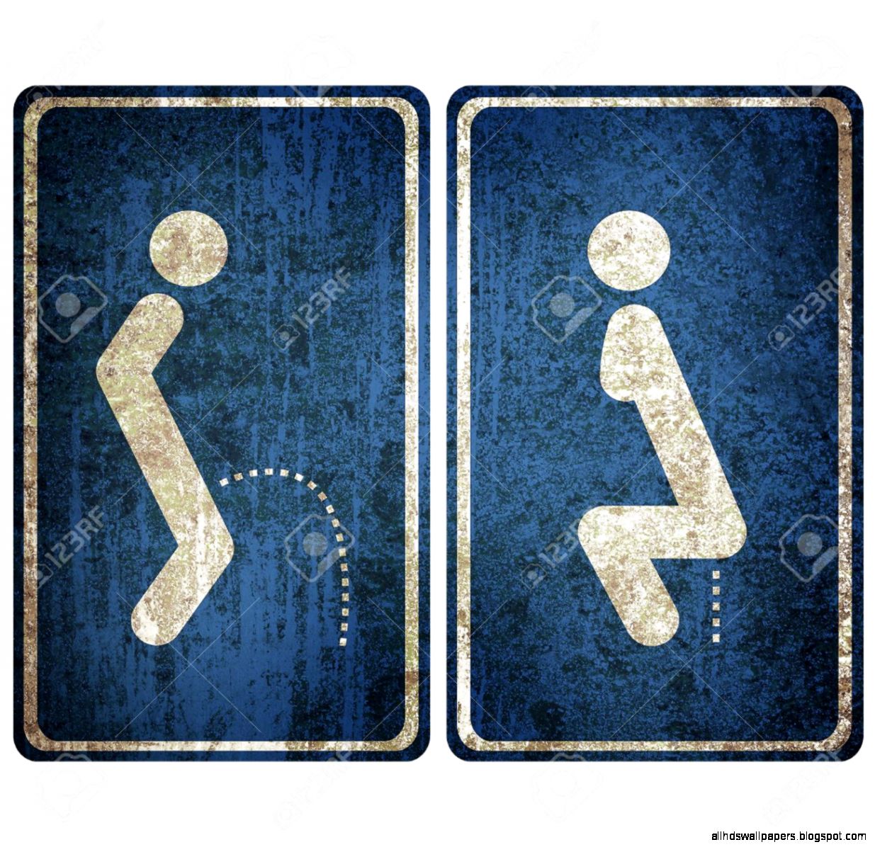 Grunge Retro Vintage Rusty Old Paper Toilet Restroom Sign