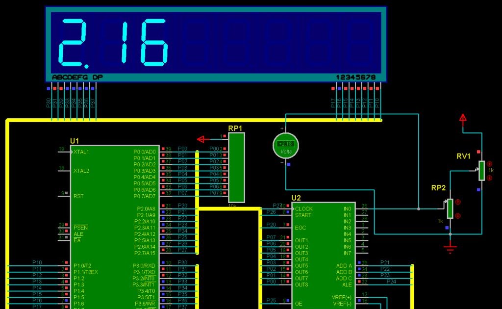 Digital DC Voltmeter Using Microcontroller 8051 Mini Project