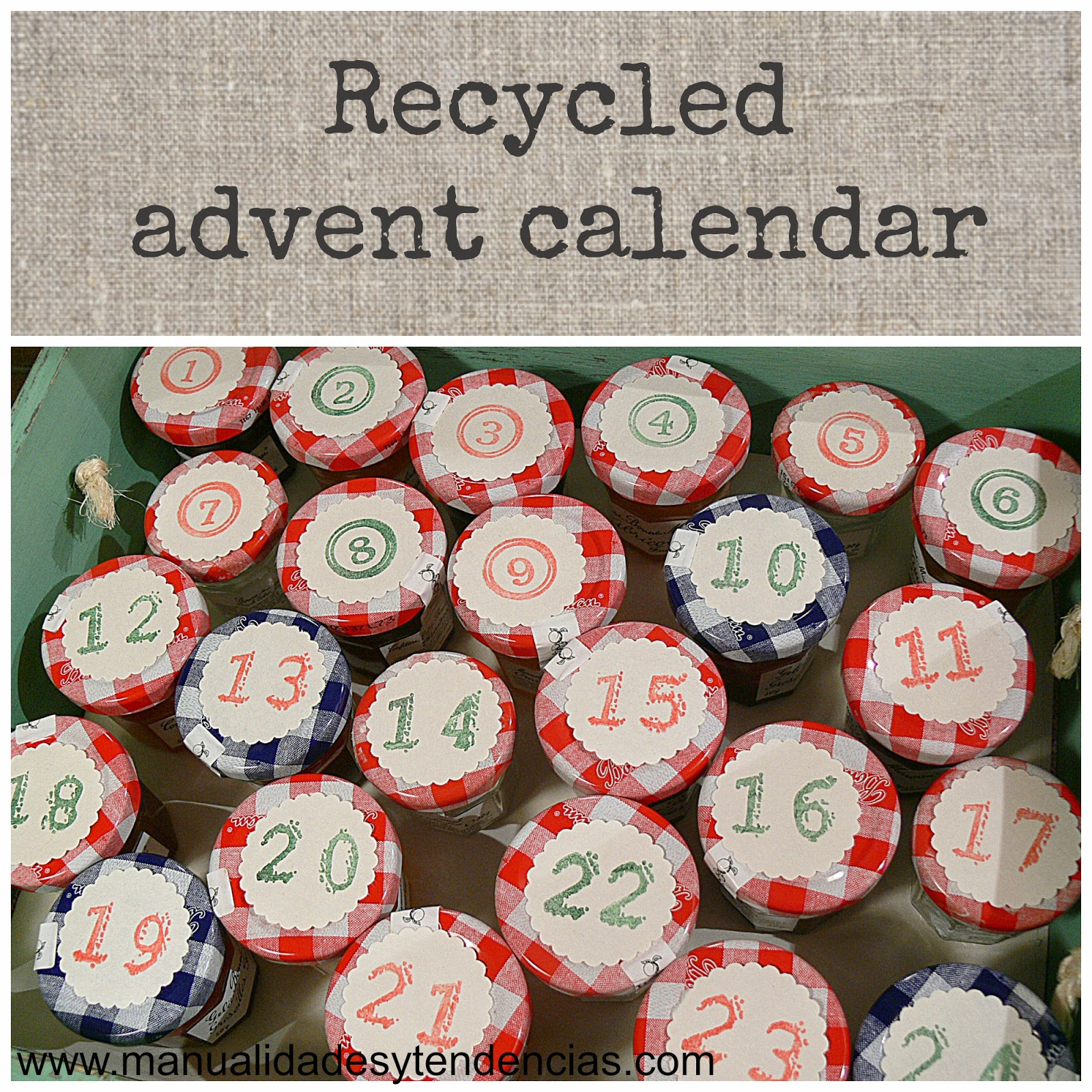 Recycled advent calendar