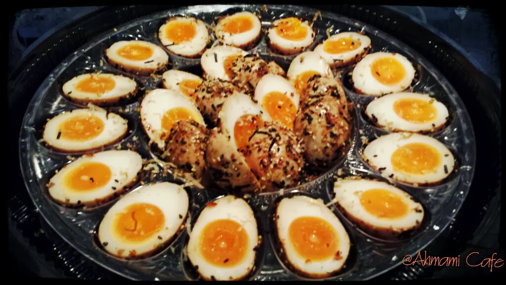 Ahmami Cafe Marinated Soft boiled egg with bonito, seaweed and sesame