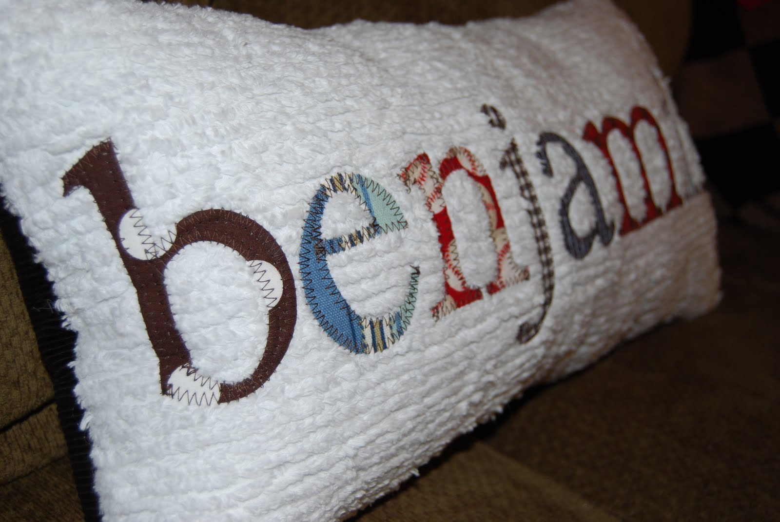 The Chocolate Zebra Boutique Custom Name Pillows