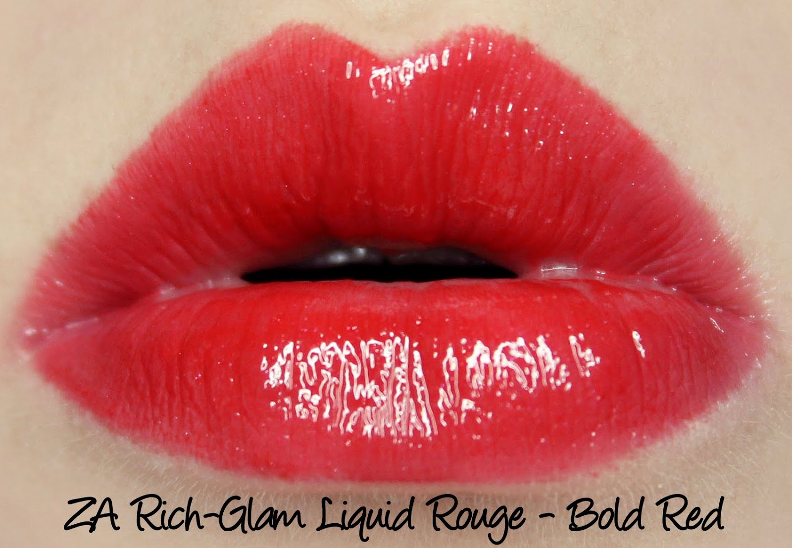 ZA Rich-Glam Liquid Rouge Limited Edition - Bold Red swatches & review