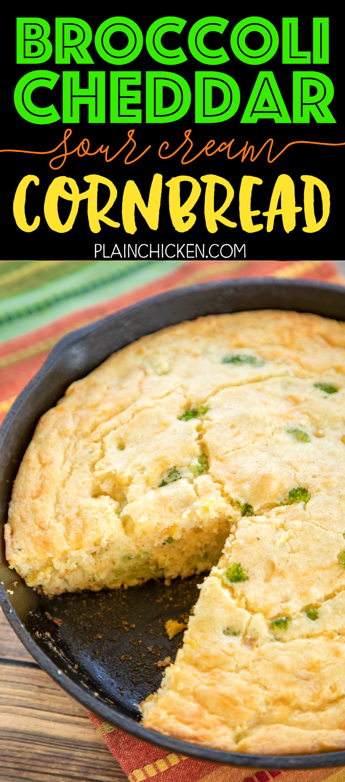 Broccoli Cheddar Sour Cream Cornbread Plain Chicken®