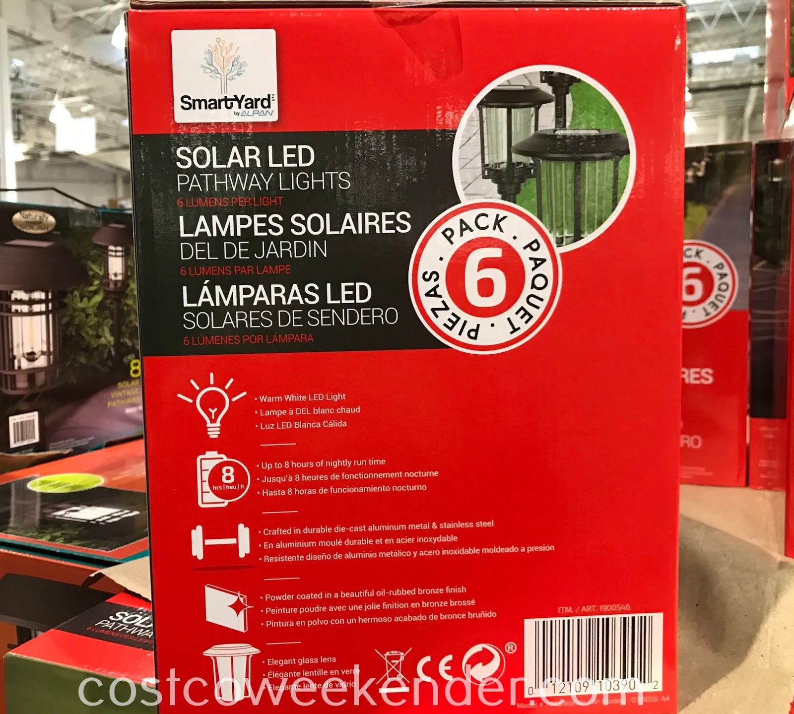 SmartYard Solar LED Pathway Lights (6 pack) Costco Weekender