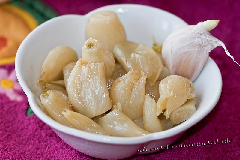 Dulce y Salado Ajos Asados en Microondas