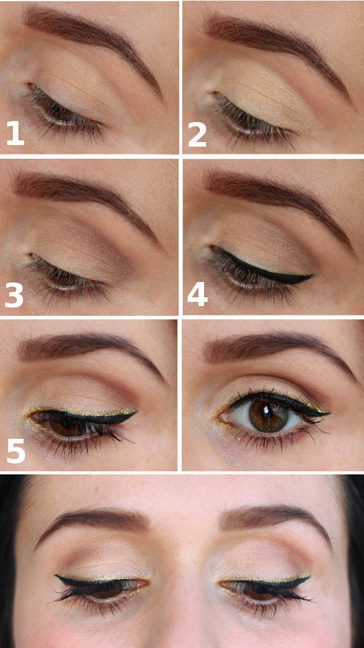 easy gold eyeliner tutorial