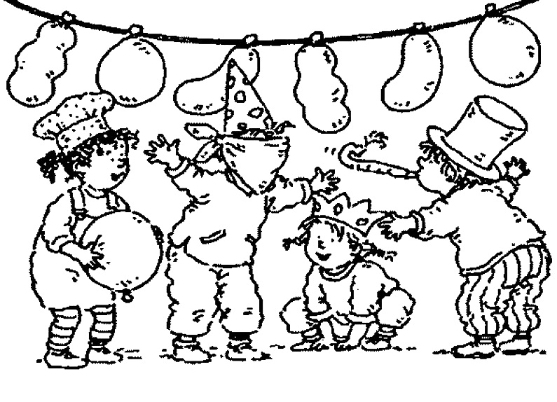 Carnival coloring book pages