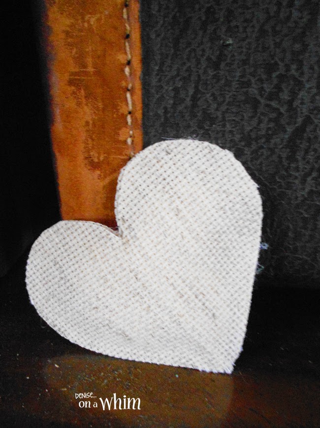 Heart made from Cross Stitch Fabric from Denise on a Whim