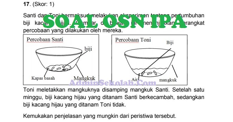 Download Soal Olimpiade Sains Nasional Osn Ipa Tingkat Sd Dan Pembahasan Admin Sekolah