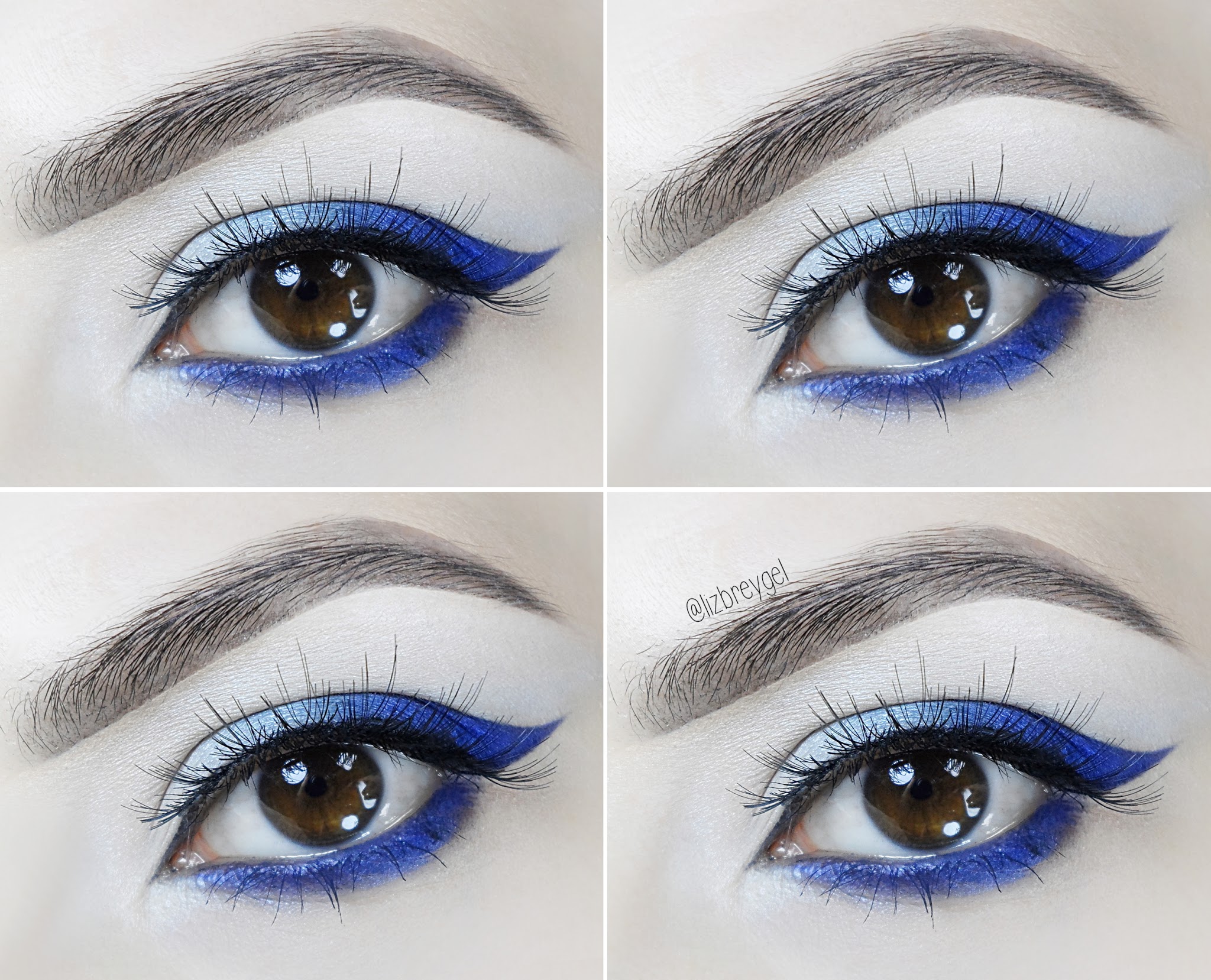 step-by-step pictorial showing how to do blue eye look inspired sapphire